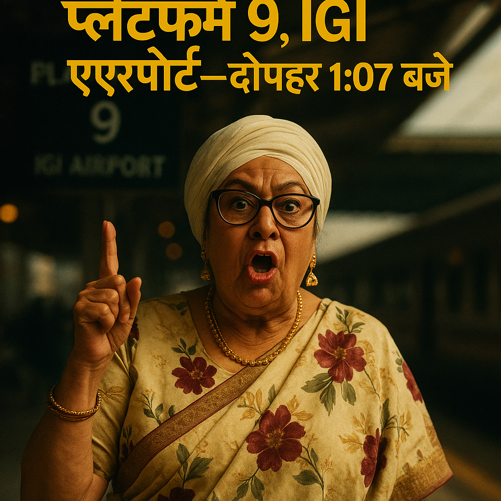 प्लेटफॉर्म 9, IGI एयरपोर्ट—दोपहर 1:07 बजे