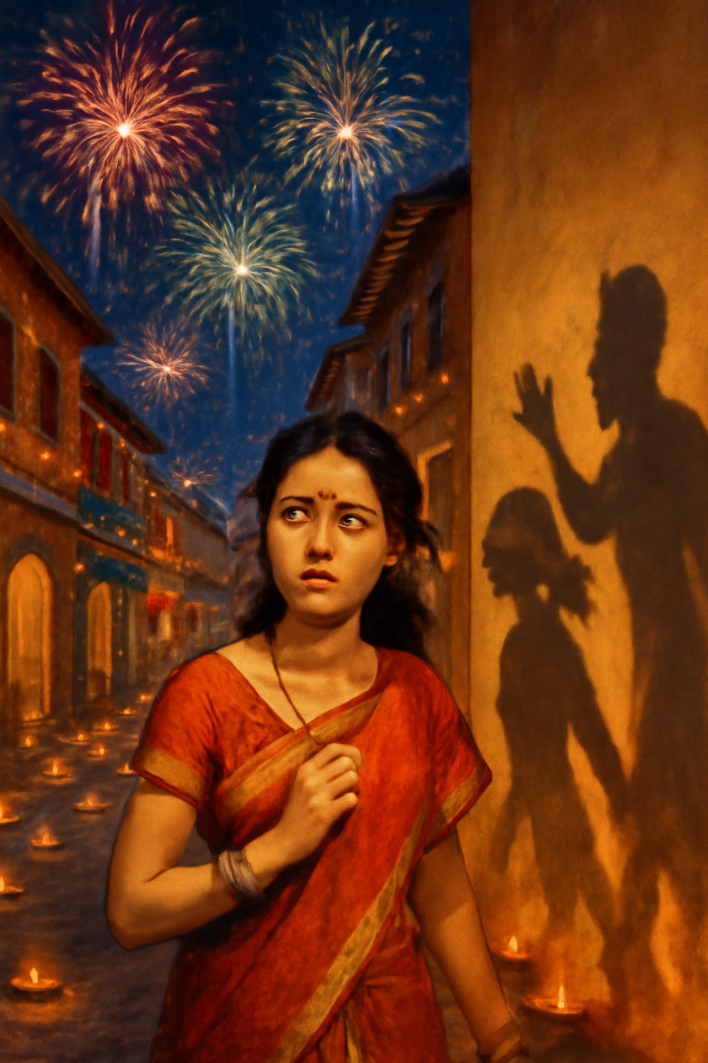 The Flickering Shadows of Diwali Night
