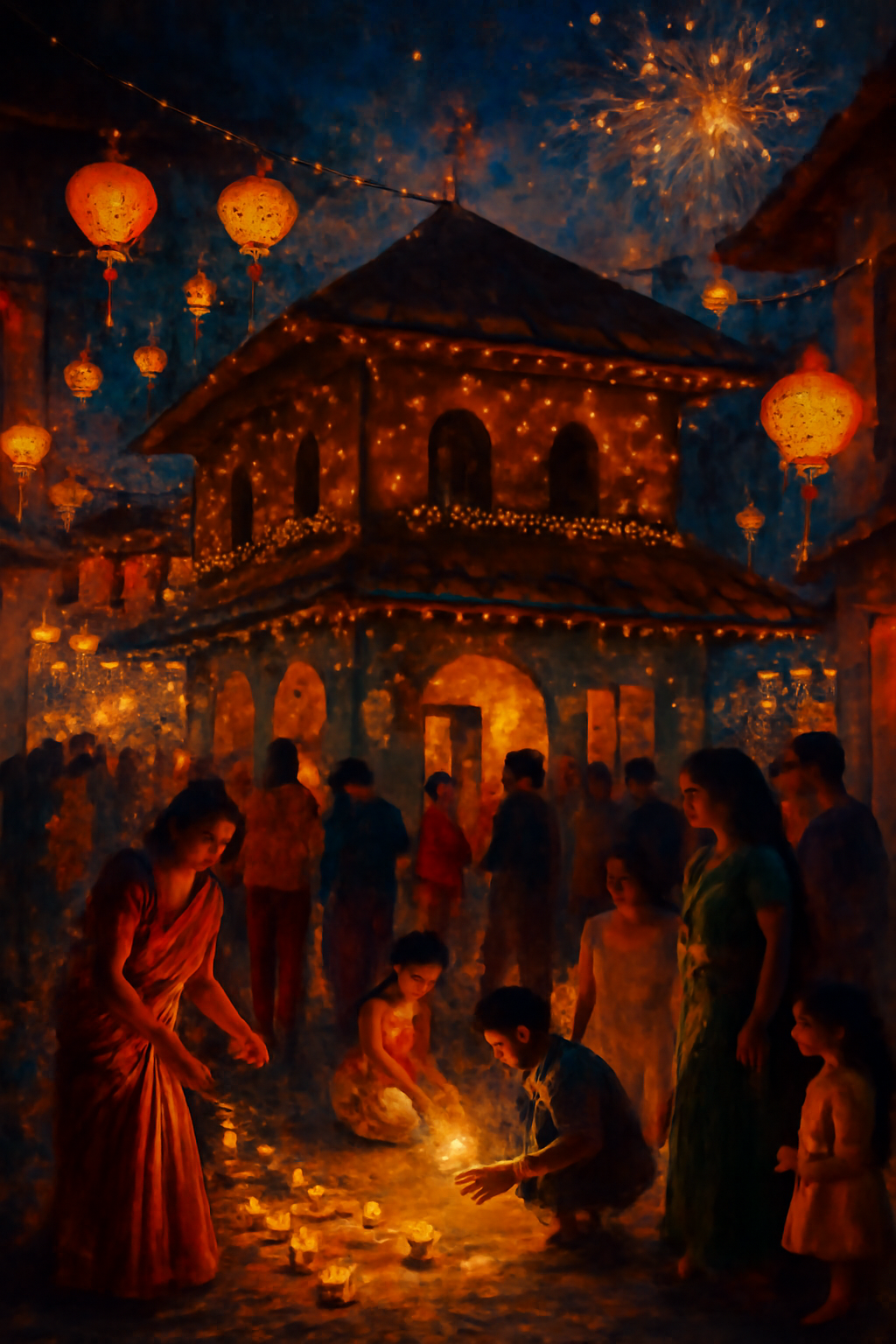 Shadows in the Festival Glow